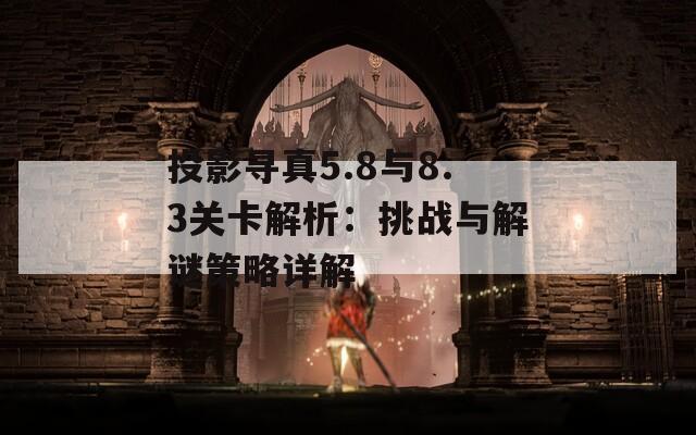 投影寻真5.8与8.3关卡解析：挑战与解谜策略详解