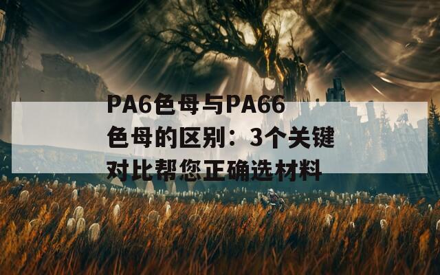 PA6色母与PA66色母的区别：3个关键对比帮您正确选材料