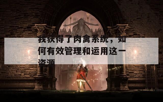 我获得了肉禽系统，如何有效管理和运用这一资源