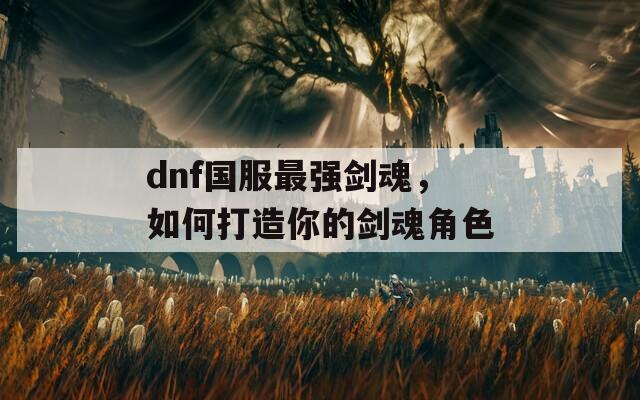 dnf国服最强剑魂，如何打造你的剑魂角色