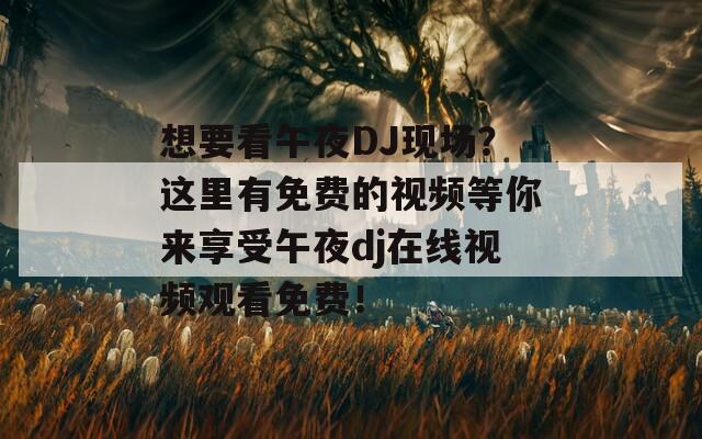 想要看午夜DJ现场？这里有免费的视频等你来享受午夜dj在线视频观看免费！