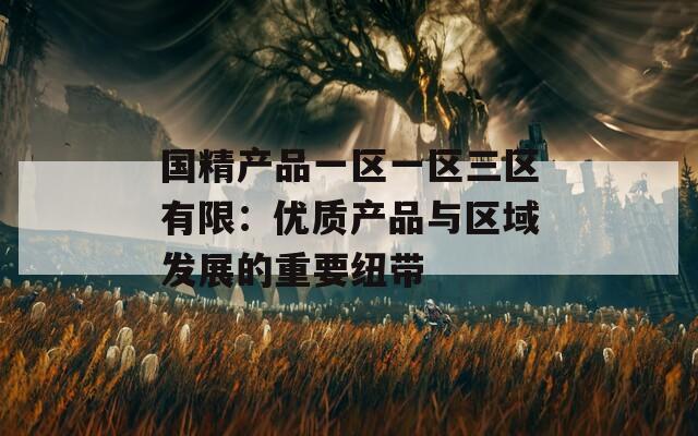 国精产品一区一区三区有限：优质产品与区域发展的重要纽带