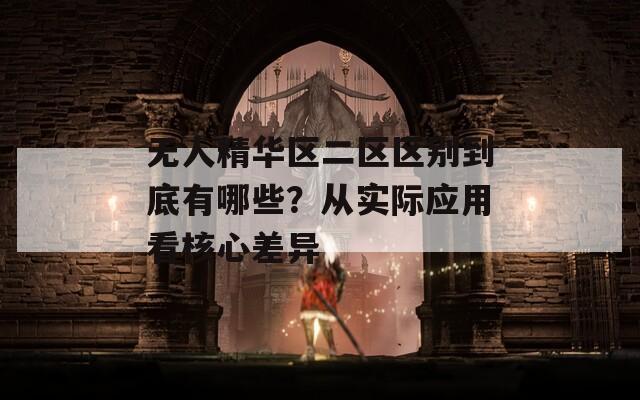 无人精华区二区区别到底有哪些？从实际应用看核心差异