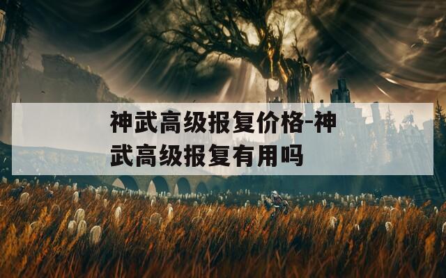 神武高级报复价格-神武高级报复有用吗