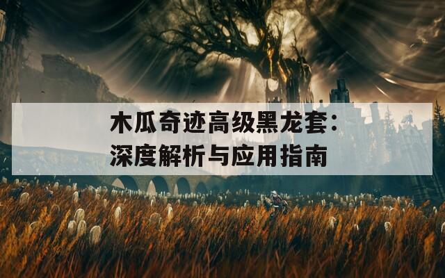 木瓜奇迹高级黑龙套：深度解析与应用指南