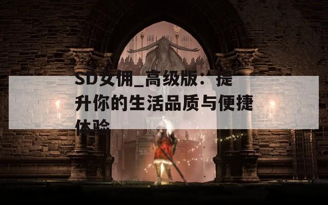 SD女佣_高级版：提升你的生活品质与便捷体验