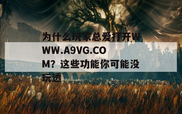 为什么玩家总爱打开WWW.A9VG.COM？这些功能你可能没玩透