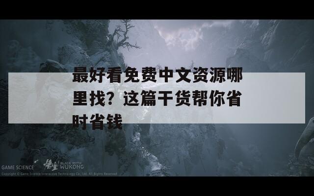 最好看免费中文资源哪里找？这篇干货帮你省时省钱